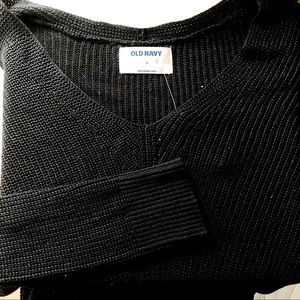 Black long sleeve sweater, knit material, Old Navy
